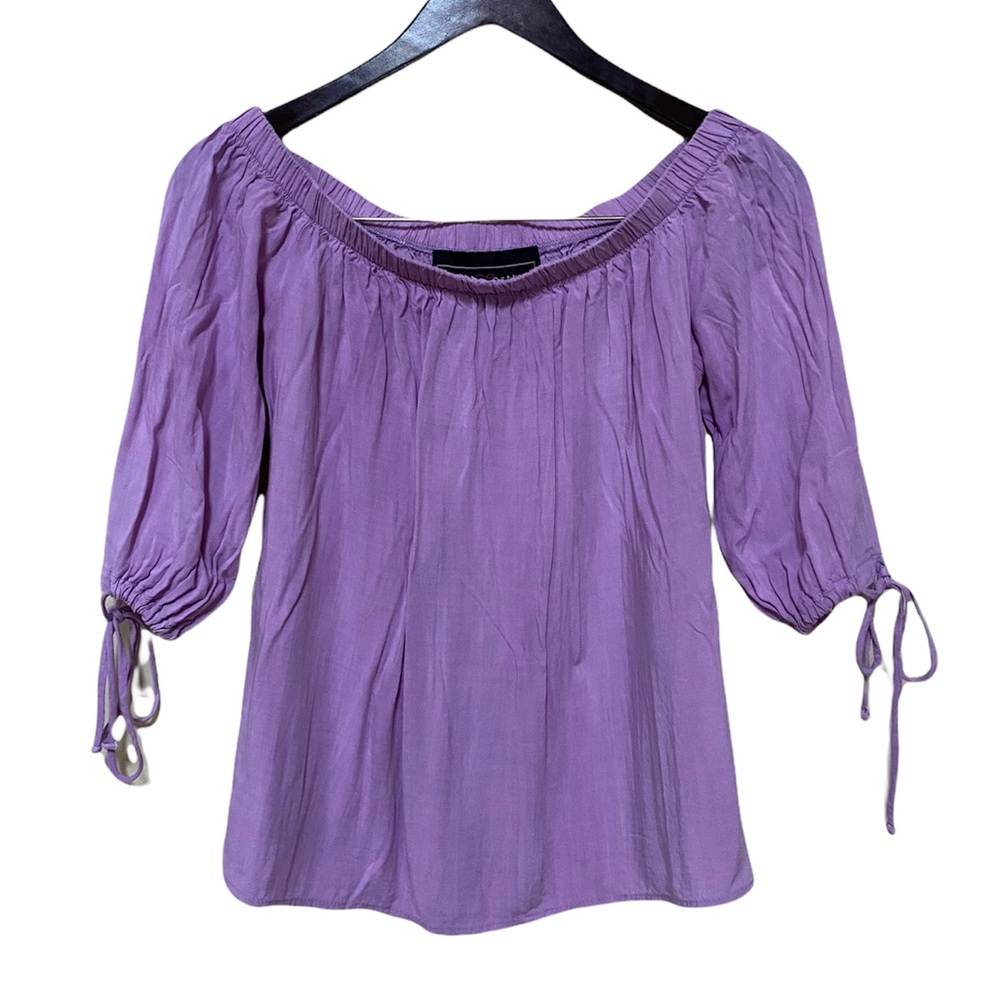 Polly and Esther Purple Off Shoulder Flowy Top Womens Size Medium